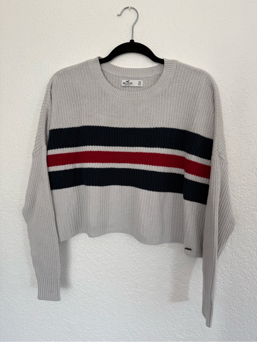 Hollister Cropped Striped Sweater | XS